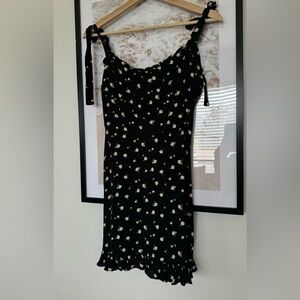 Floral mini dress, black, size small